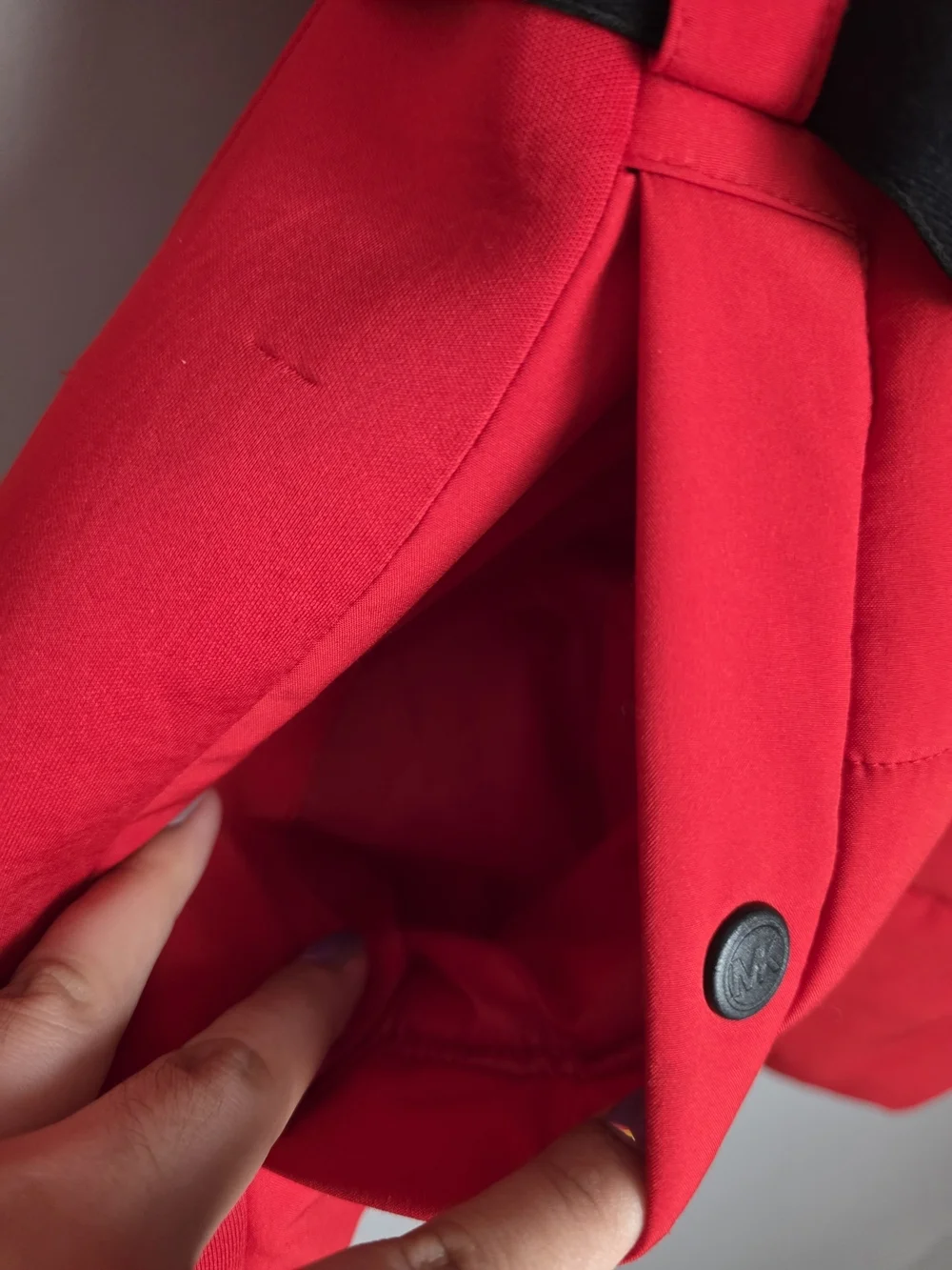 Michael Kors Red Puffer Jacket Belted Hooded M RRP $350 EUC